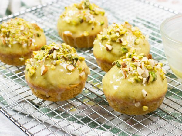 Pistachio Rosewater Madeline Muffins
